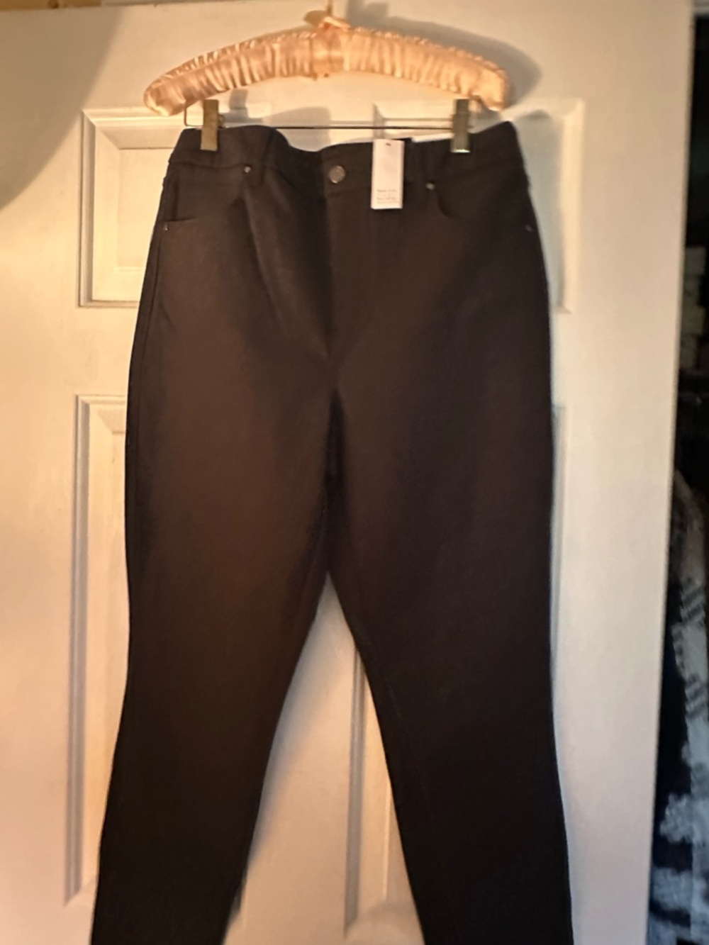Dark grey High-Waist Slim pants
